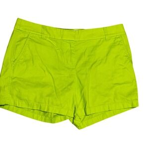 J. Crew Women's Size 10 Cotton Shorts Bright Lime Green Casual Summer‎